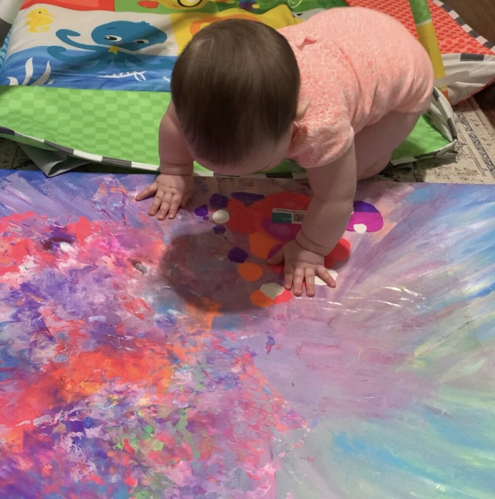 Sensory time with a  Movement mural