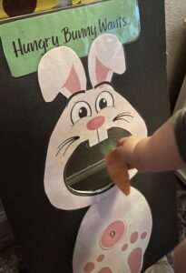 Feed the hungry bunny preschool easter activity