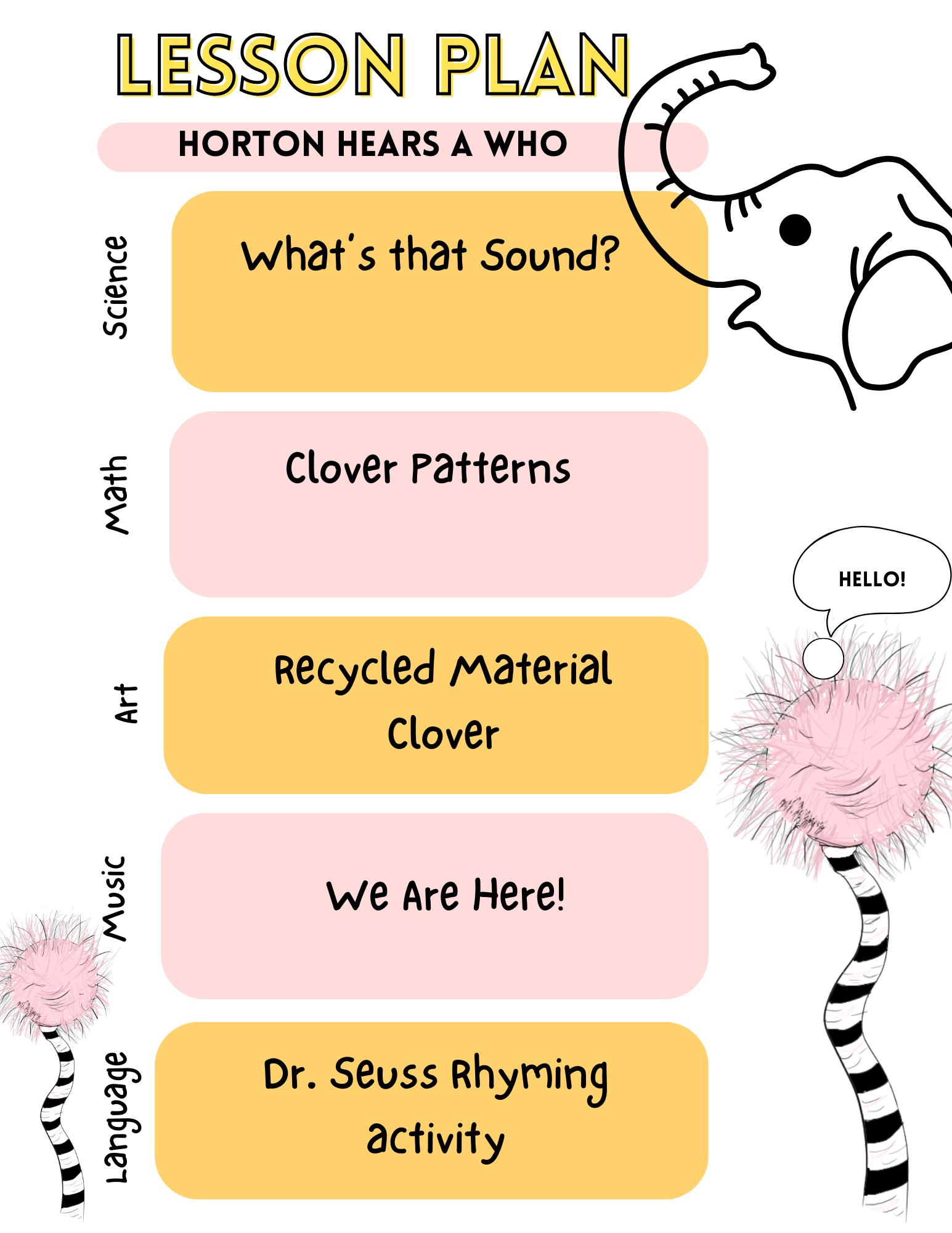 Lesson plan for Horton Hears a who