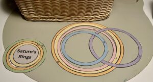 Math space-themed morning basket element -Saturn's Rings